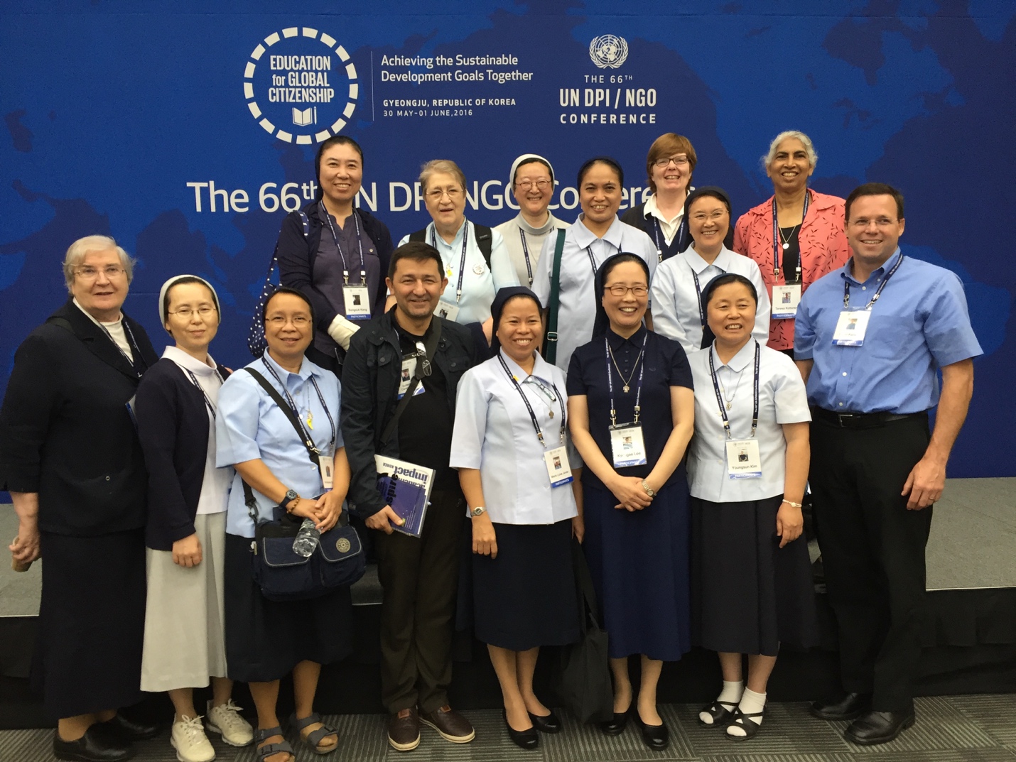 Vincentian Family Members at the UN DPI/NGO Conference in Gyeongju, S. Korea - 19 participants from S. Korea, Philippines, France, Ireland, Colombia, United States and India