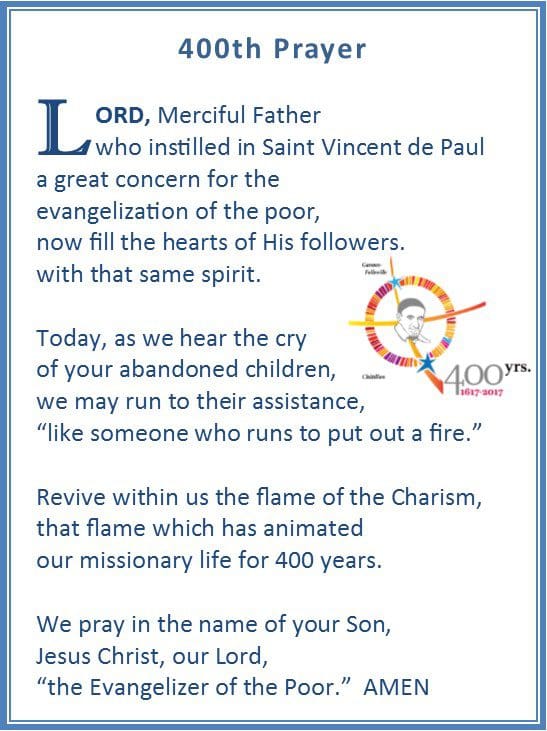 400th Anniversary Prayer in six languages - Vincentian Family Office